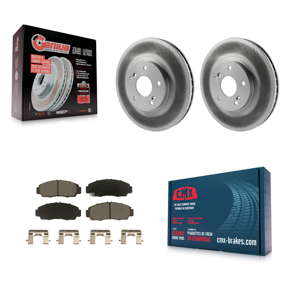 Front Coated Disc Brake Rotors And Ceramic Pads Kit For Honda Accord Acura TL TSX CL KGC-100559