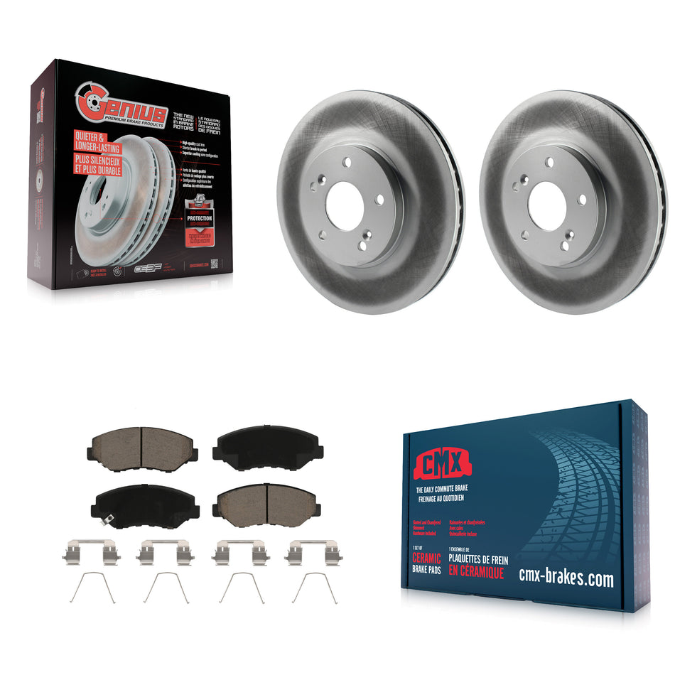 Front Coated Disc Brake Rotors And Ceramic Pads Kit For Honda Pilot Accord KGC-100560