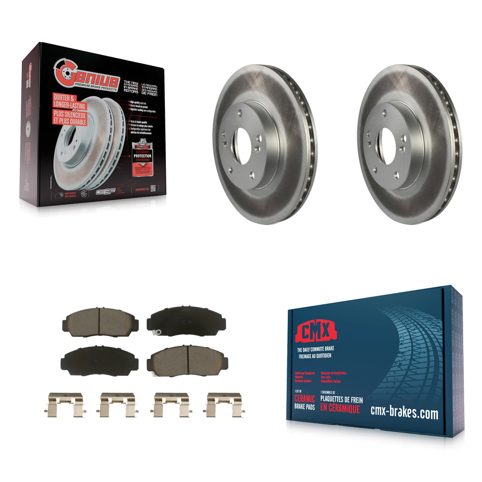 Front Coated Brake Rotor Ceramic Pad Kit For Honda Accord With 282mm Diameter KGC-100562