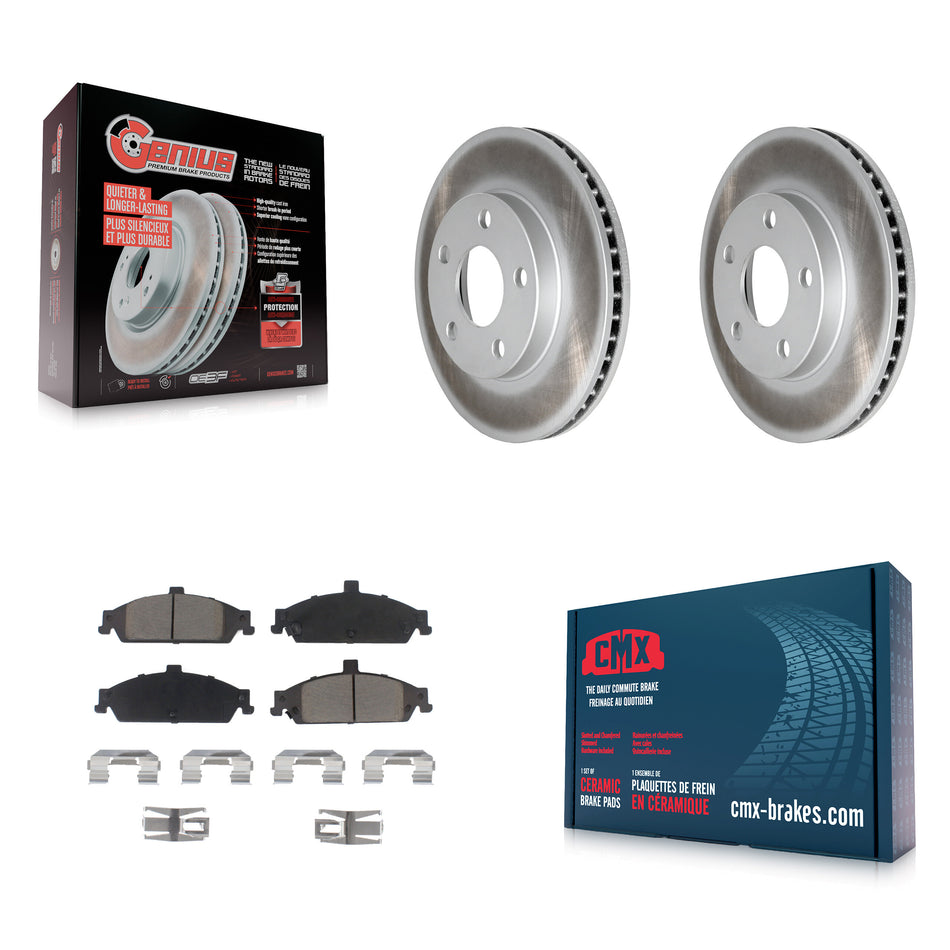 Front Coated Disc Brake Rotors And Ceramic Pads Kit For Chevrolet Pontiac Grand Am Malibu Oldsmobile Alero Classic Cutlass KGC-100569