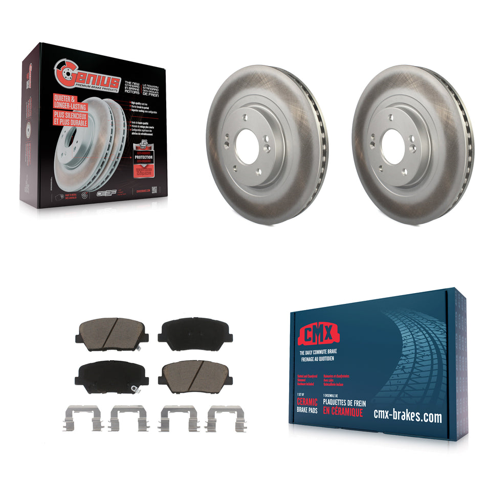 Front Coated Disc Brake Rotors And Ceramic Pads Kit For Kia Sorento Hyundai Santa Fe Sport KGC-100581