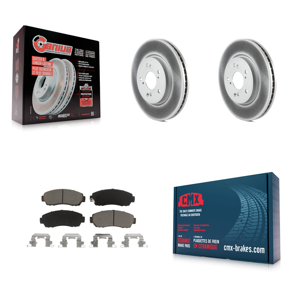 Front Coated Disc Brake Rotors And Ceramic Pads Kit For Honda CR-V Acura RDX Accord Crosstour KGC-100583