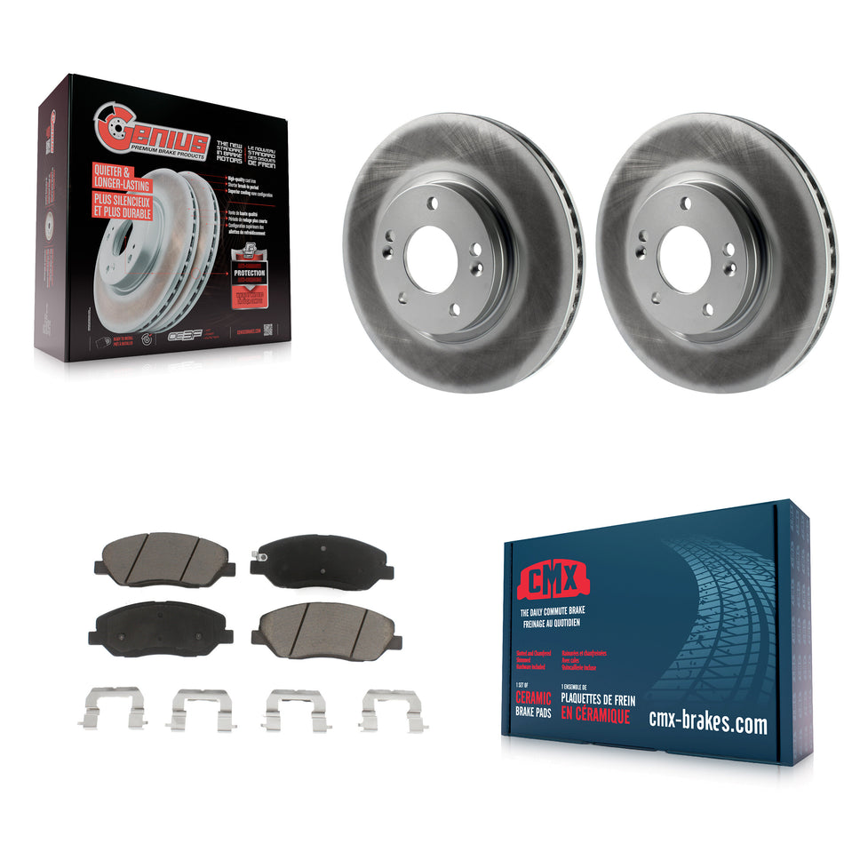 Front Coated Disc Brake Rotors And Ceramic Pads Kit For 2007-2009 Hyundai Santa Fe KGC-100589