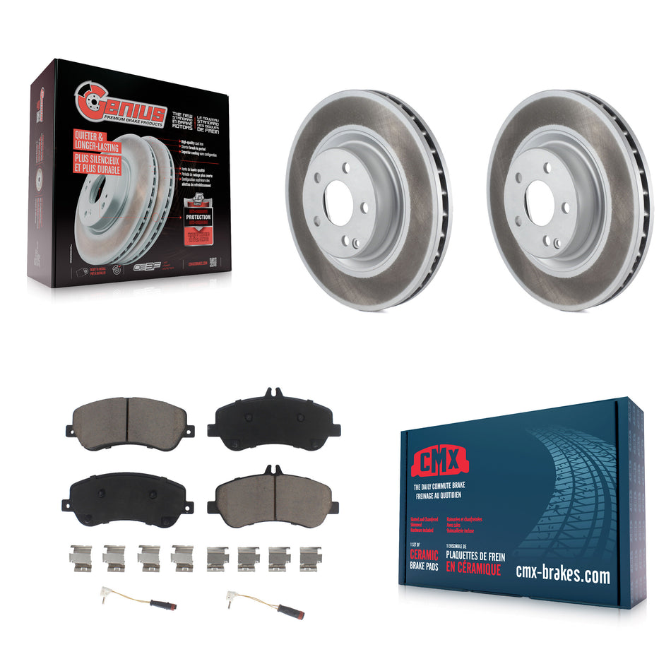 Front Coated Disc Brake Rotors And Ceramic Pads Kit For Mercedes-Benz GLK350 GLK250 KGC-100590