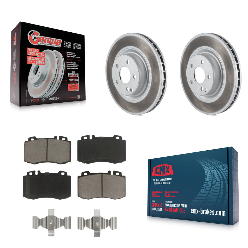Front Coated Disc Brake Rotors And Ceramic Pads Kit For Mercedes-Benz CLS550 CLS500 E550 KGC-100591