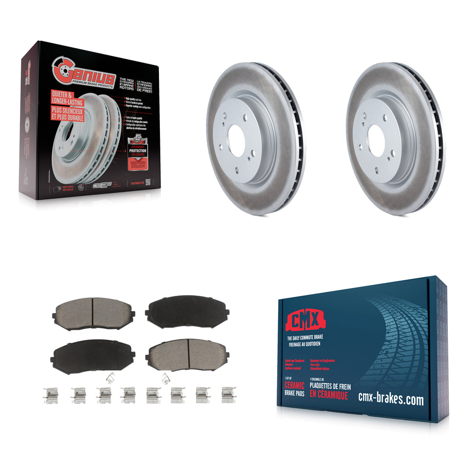 Front Coated Disc Brake Rotors And Ceramic Pads Kit For 2006-2013 Suzuki Grand Vitara KGC-100594