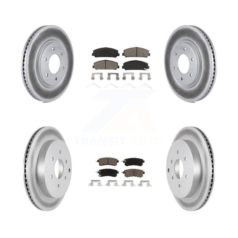Front Rear Coated Disc Brake Rotors And Ceramic Pads Kit For INFINITI Nissan Armada QX80 QX56 KGC-100599