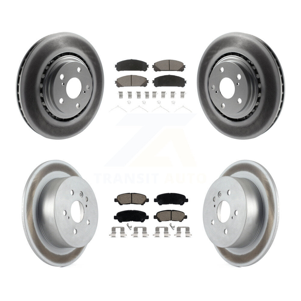 Front Rear Coated Disc Brake Rotors And Ceramic Pads Kit For 2008-2013 Toyota Highlander KGC-100612