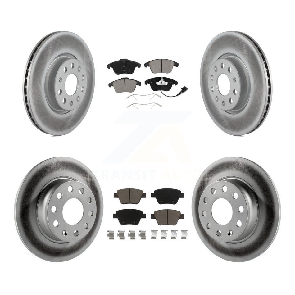 Front Rear Coated Disc Brake Rotors And Ceramic Pads Kit For Volkswagen Passat KGC-100615