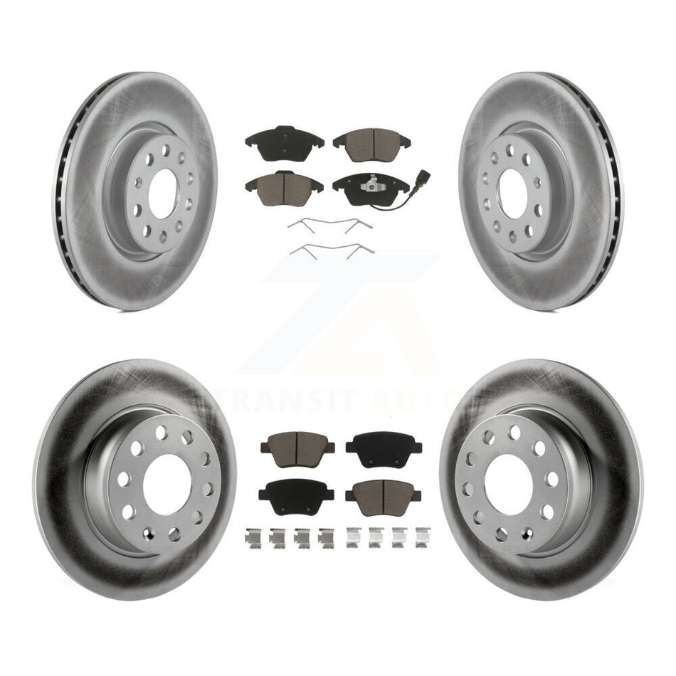 Front Rear Coated Disc Brake Rotors And Ceramic Pads Kit For Volkswagen Beetle GTI KGC-100616