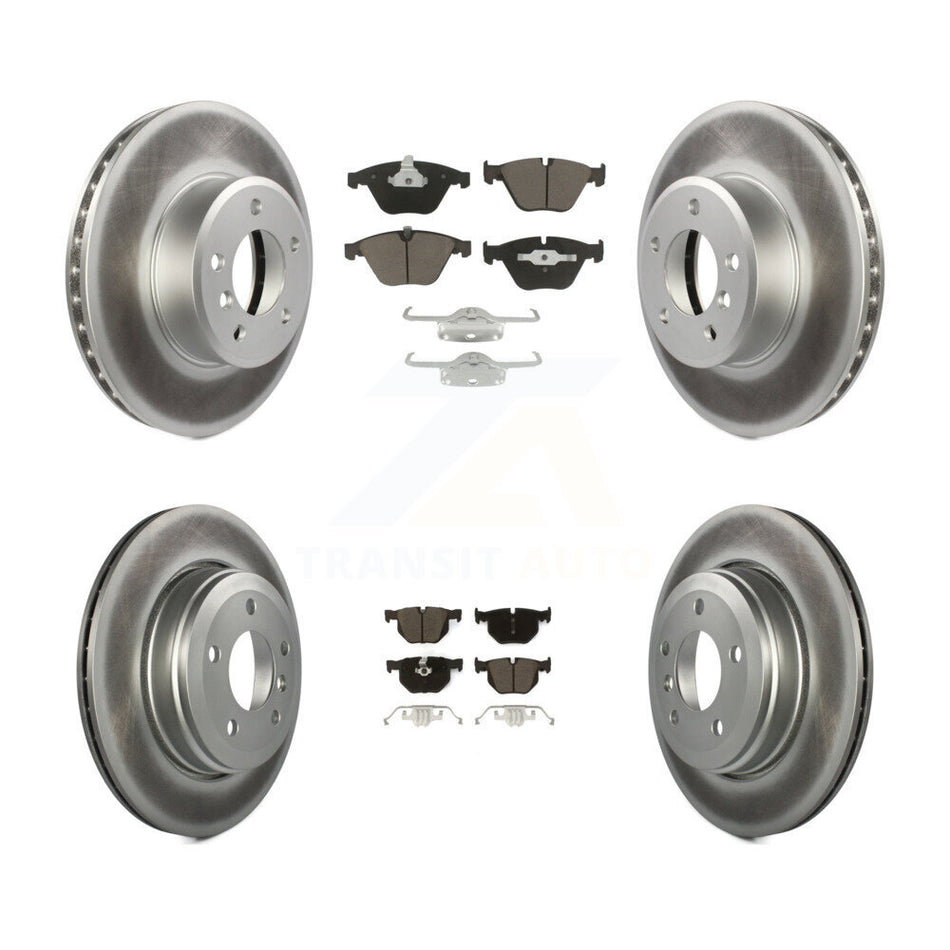 Front Rear Coated Disc Brake Rotors And Ceramic Pads Kit For BMW 530i 525i 528i KGC-100623