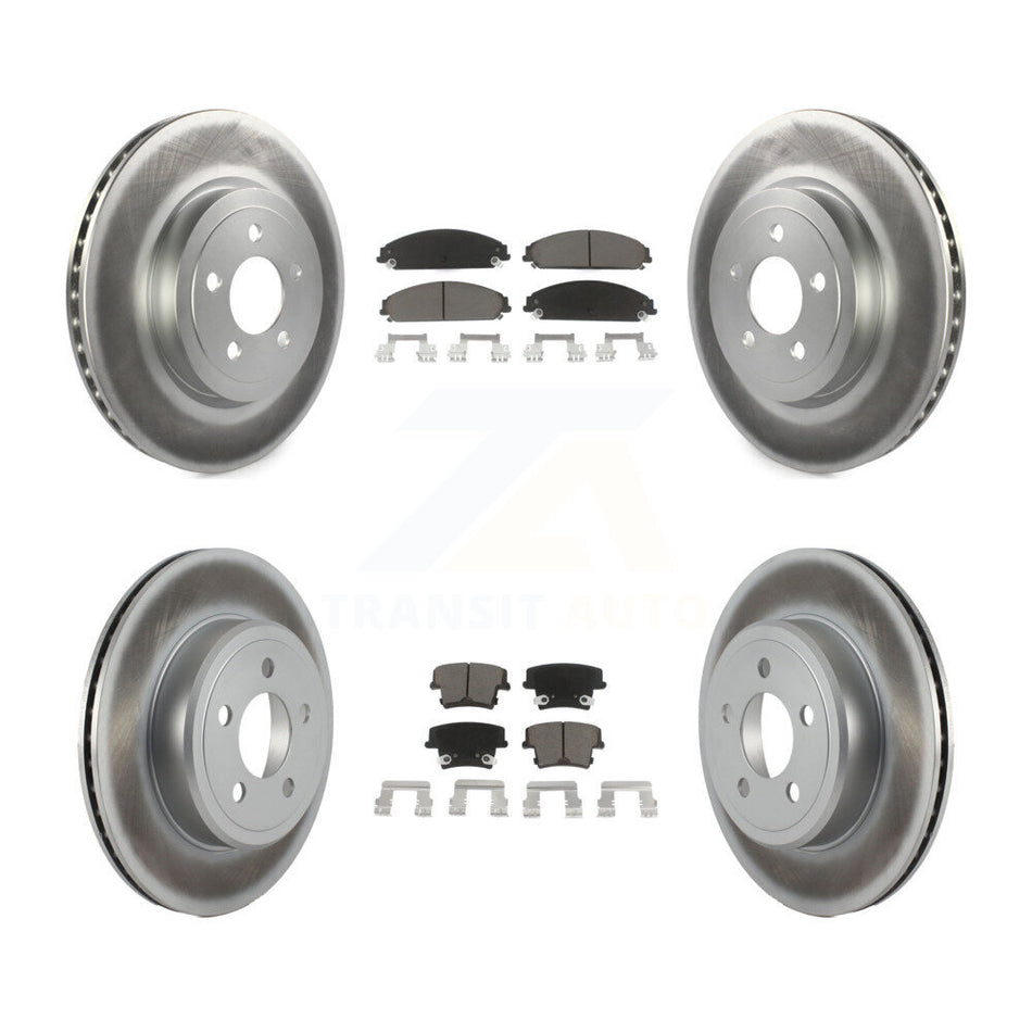 Front Rear Coated Disc Brake Rotors And Ceramic Pads Kit For Dodge Charger Chrysler 300 Challenger Magnum KGC-100638