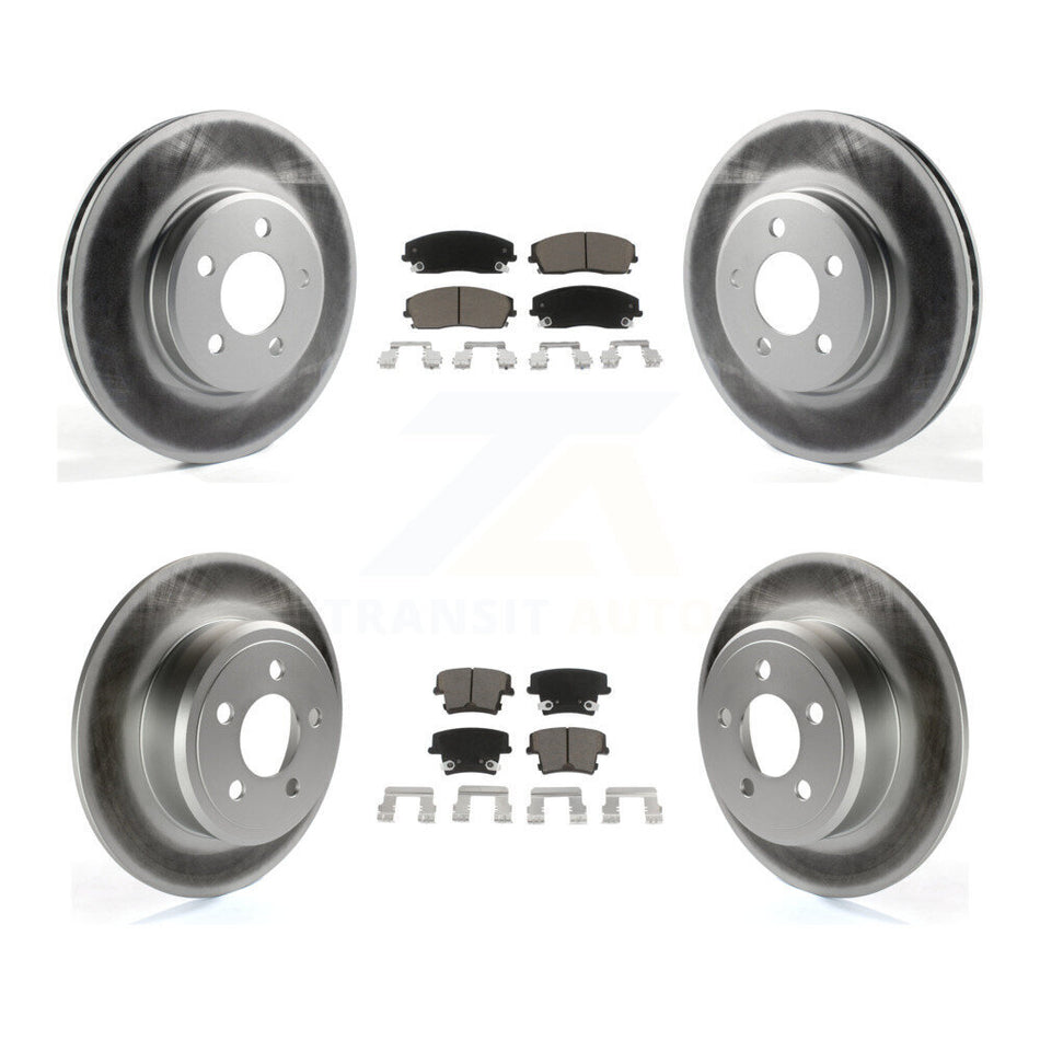 Front Rear Coated Disc Brake Rotors And Ceramic Pads Kit For Dodge Charger Chrysler 300 Challenger Magnum KGC-100640