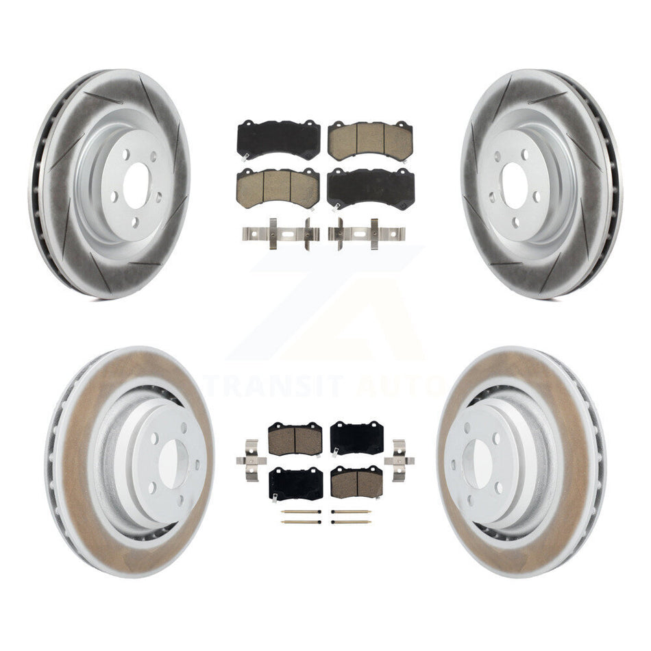 Front Rear Coated Disc Brake Rotors And Ceramic Pads Kit For Dodge Challenger Charger KGC-100646
