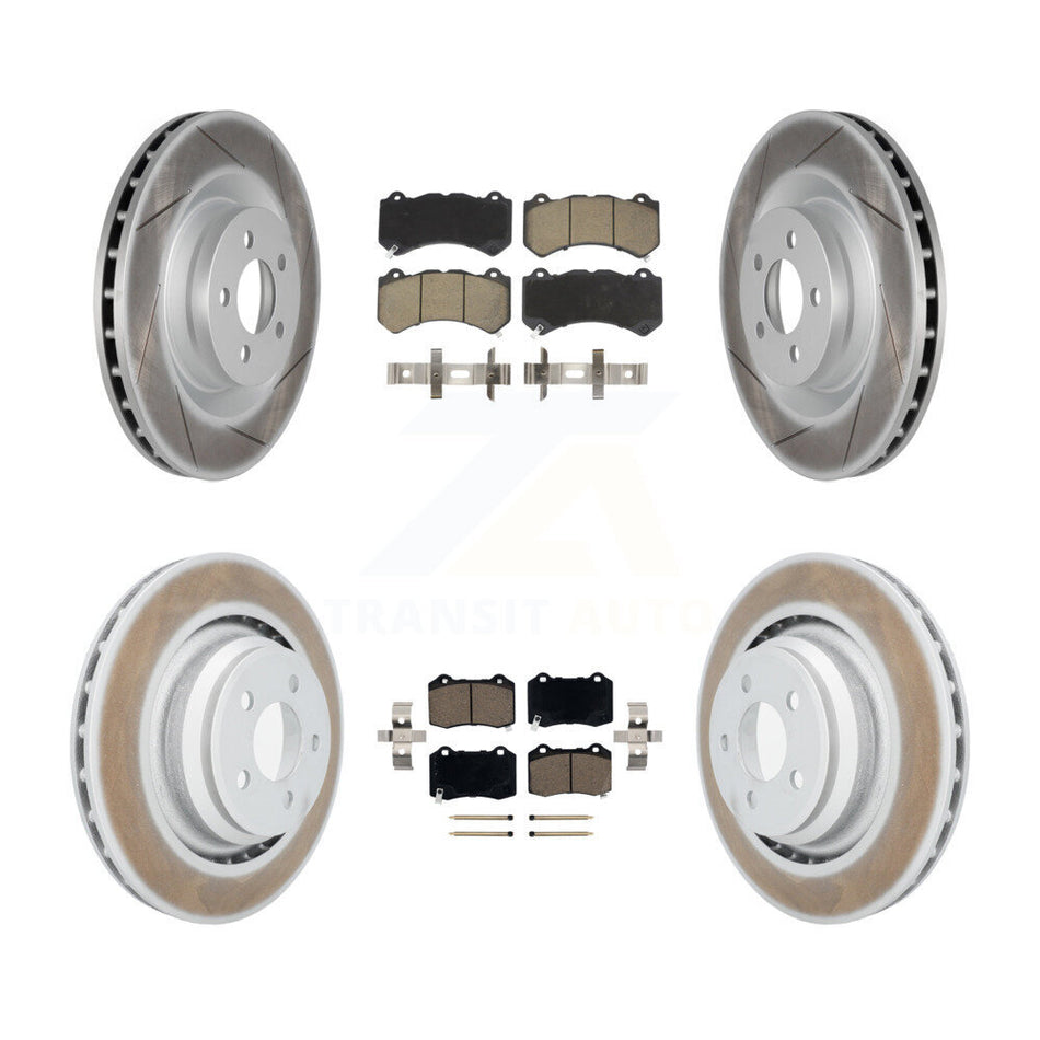 Front Rear Coated Disc Brake Rotors And Ceramic Pads Kit For Dodge Challenger Charger KGC-100648