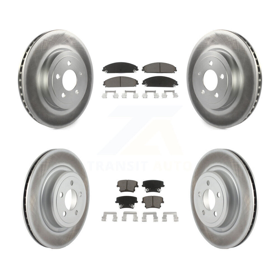 Front Rear Coated Disc Brake Rotors And Ceramic Pads Kit For Dodge Charger With Police Package KGC-100649