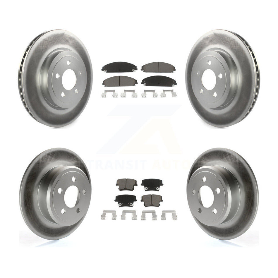 Front Rear Coated Disc Brake Rotors And Ceramic Pads Kit For 2005-2006 Chrysler 300 AWD with 3.5L KGC-100651
