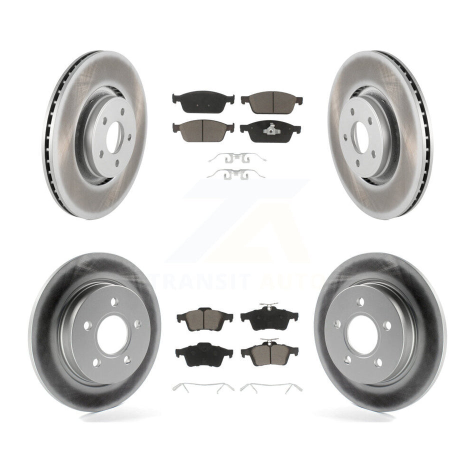 Front Rear Coated Disc Brake Rotors And Ceramic Pads Kit For Ford Focus ST KGC-100660