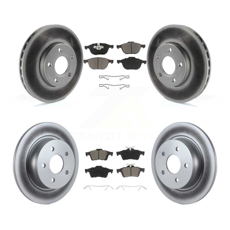 Front Rear Coated Disc Brake Rotors And Ceramic Pads Kit For Ford C-Max KGC-100662