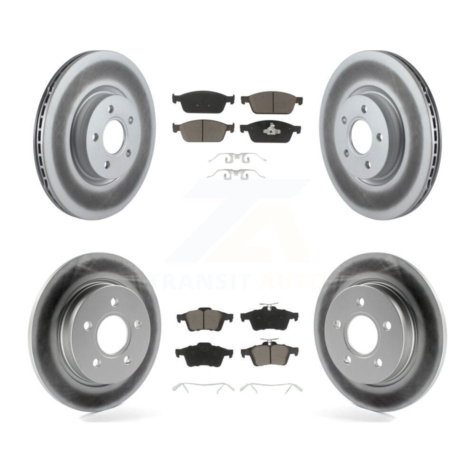Front Rear Coated Disc Brake Rotors And Ceramic Pads Kit For Ford Focus ST KGC-100664