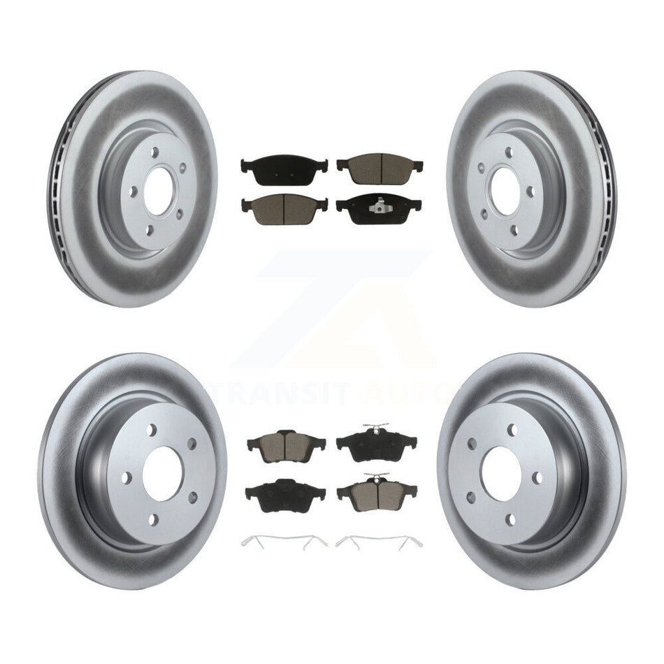 Front Rear Coated Disc Brake Rotors And Ceramic Pads Kit For Ford Escape Connect KGC-100665