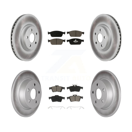 Front Rear Coated Disc Brake Rotors And Ceramic Pads Kit For Ford Transit Connect KGC-100666