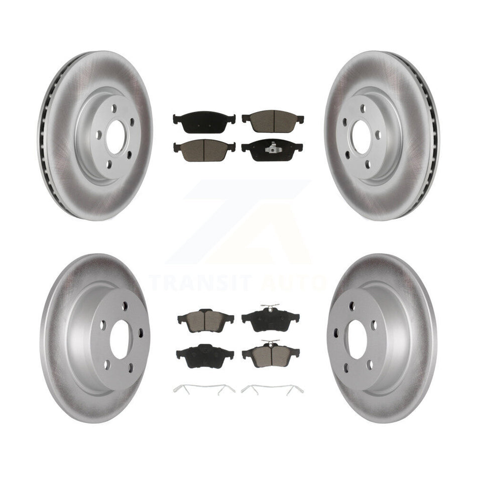 Front Rear Coated Disc Brake Rotors And Ceramic Pads Kit For Ford Transit Connect KGC-100666