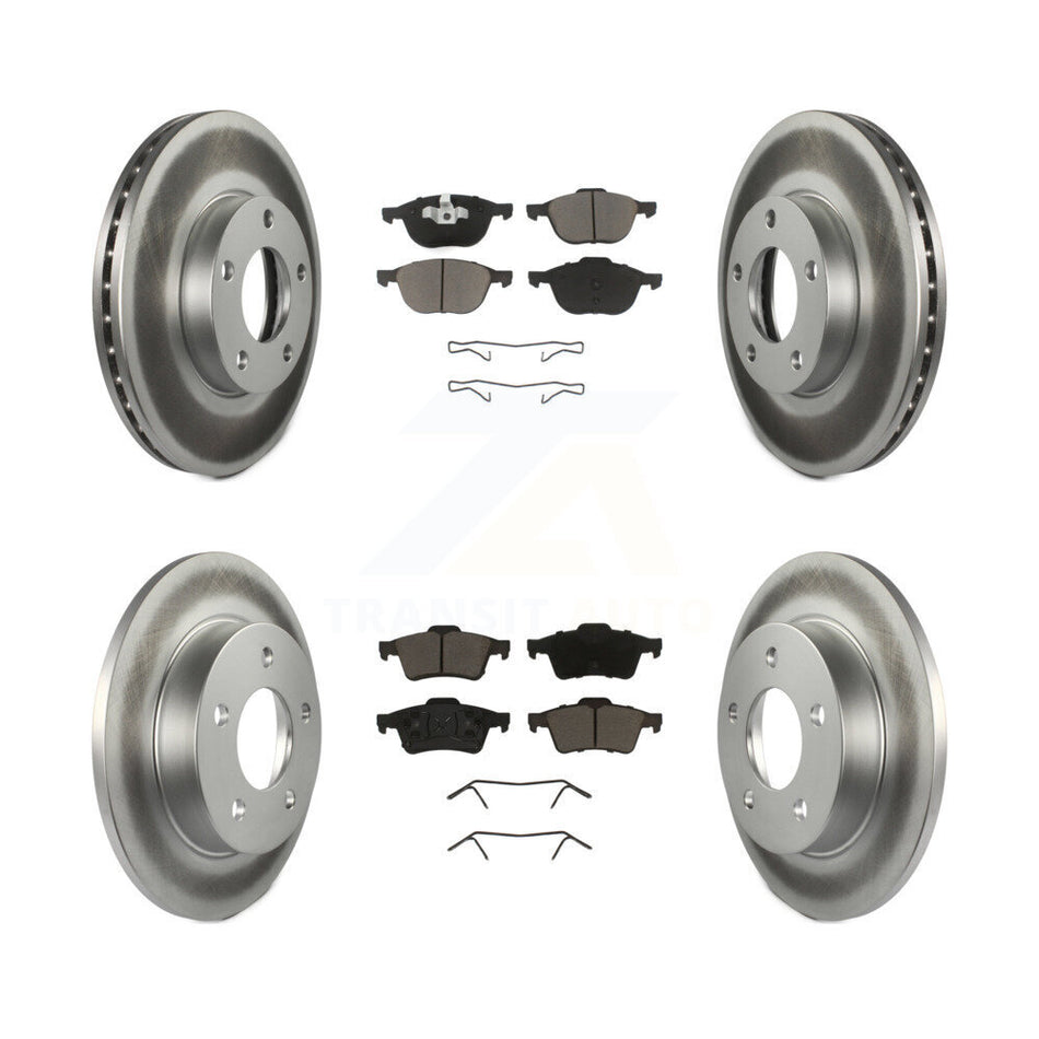 Front Rear Coated Disc Brake Rotors And Ceramic Pads Kit For 2004-2005 Mazda 3 2.0L KGC-100670