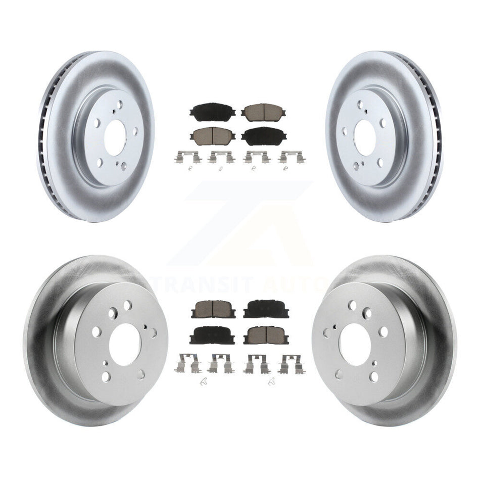 Front Rear Coated Disc Brake Rotors And Ceramic Pads Kit For Toyota Camry Lexus ES300 KGC-100678