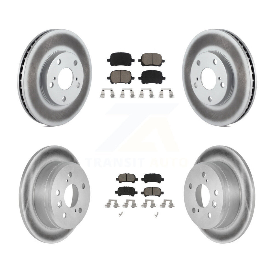 Front Rear Coated Disc Brake Rotors And Ceramic Pads Kit For Toyota Camry Solara KGC-100679