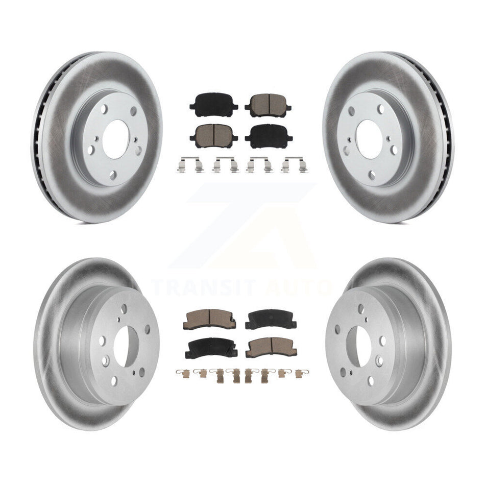 Front Rear Coated Disc Brake Rotors & Ceramic Pad Kit For Toyota Camry Solara Lexus ES300 KGC-100681