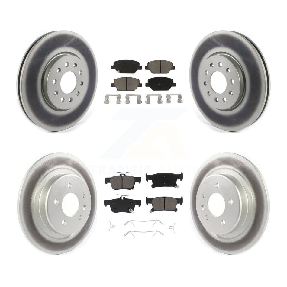 Front Rear Coated Disc Brake Rotors And Ceramic Pads Kit For 2016-2018 Buick Envision With 315mm Diameter Rotor KGC-100682