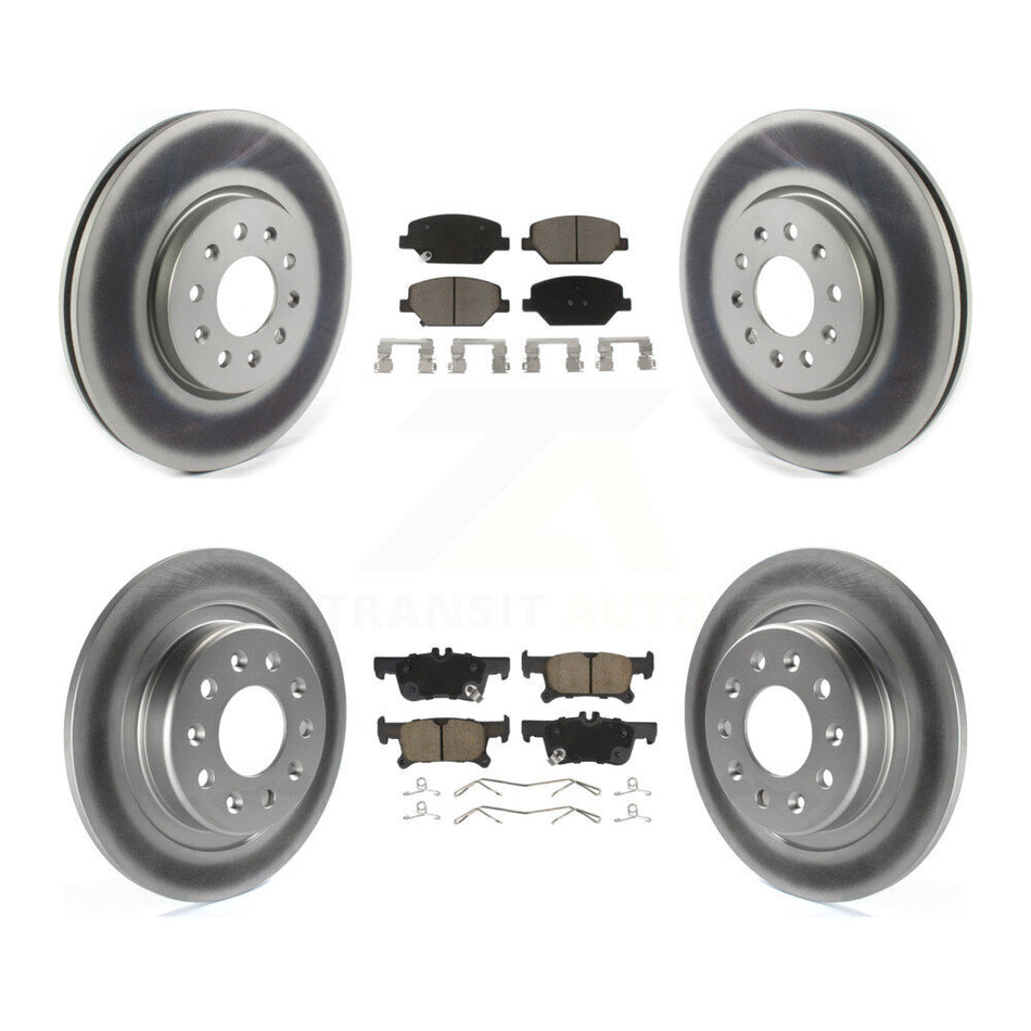 Front Rear Coated Disc Brake Rotors And Ceramic Pads Kit For 2016-2018 Buick Envision With 288mm Diameter Rotor KGC-100683