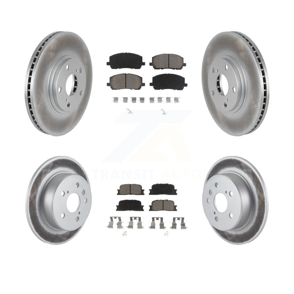 Front Rear Coated Disc Brake Rotors And Ceramic Pads Kit For 2001-2003 Toyota Highlander AWD KGC-100684