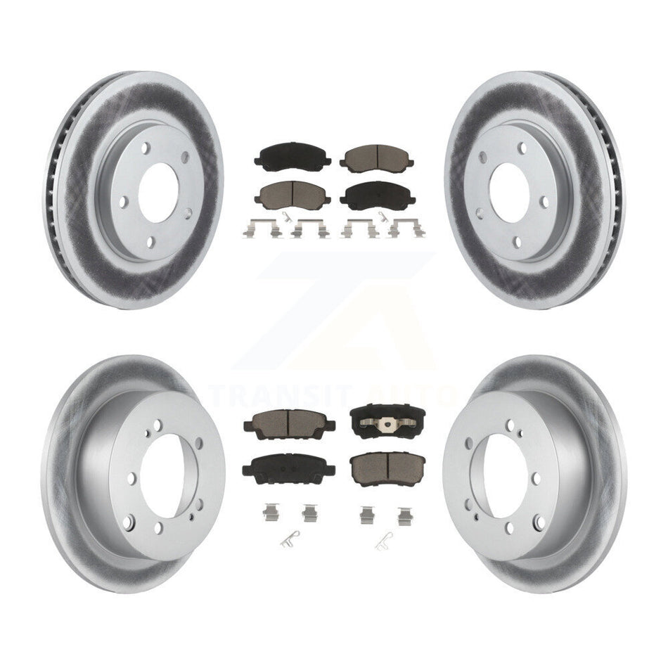 Front Rear Coated Disc Brake Rotors And Ceramic Pads Kit For Mitsubishi Lancer KGC-100692
