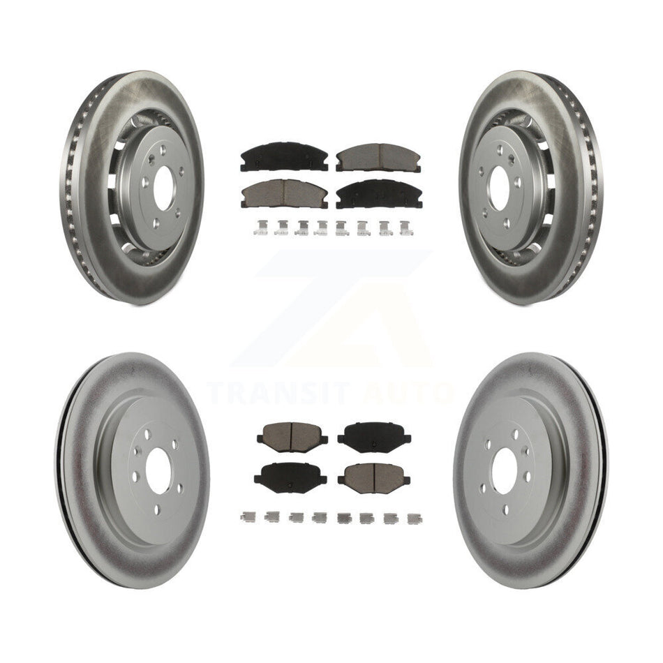 Front Rear Coated Disc Brake Rotors And Ceramic Pads Kit For Ford Explorer Police Interceptor Utility Lincoln MKS Flex Taurus MKT KGC-100694