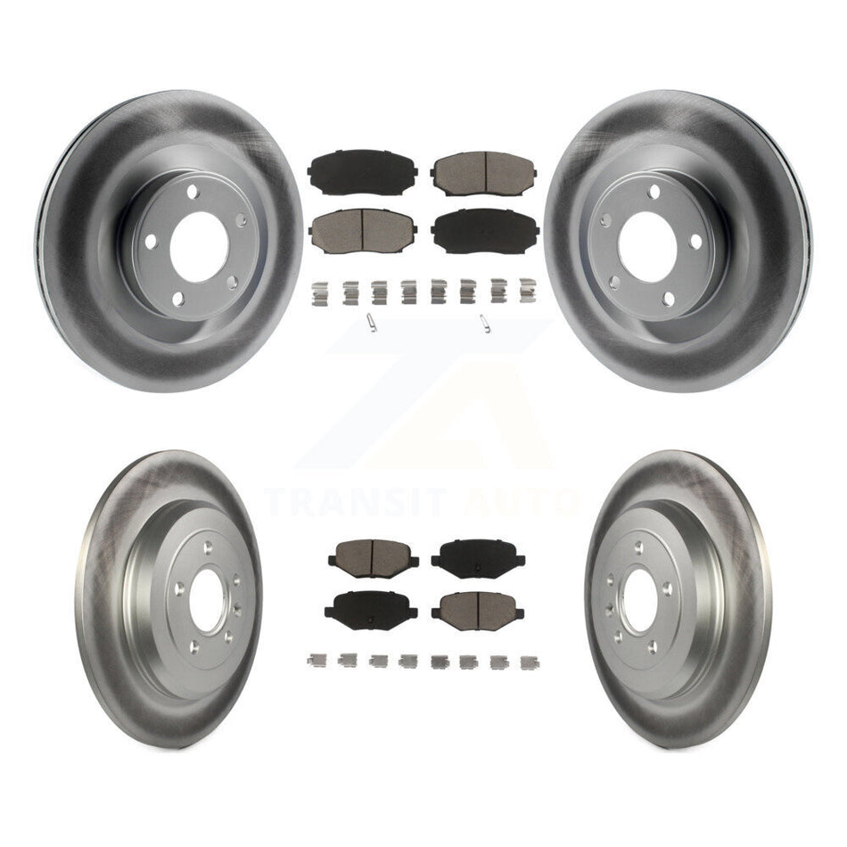 Front Rear Coated Disc Brake Rotors And Ceramic Pads Kit For Ford Edge Lincoln MKX KGC-100695