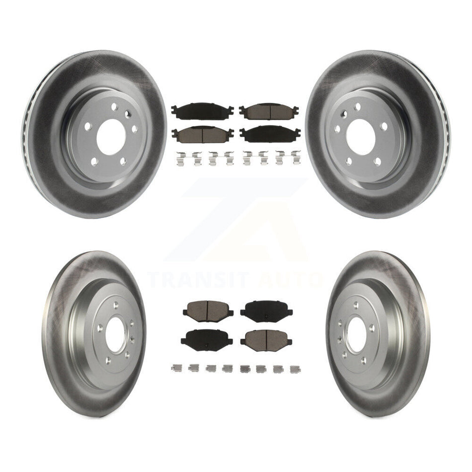 Front Rear Coated Disc Brake Rotors And Ceramic Pads Kit For 2009-2010 Lincoln MKS KGC-100699