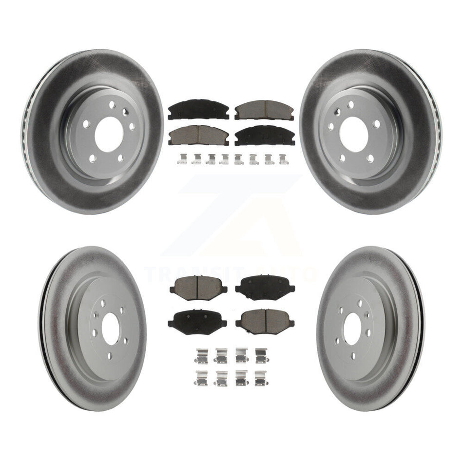 Front Rear Coated Disc Brake Rotors And Ceramic Pads Kit For 2013 Ford Explorer Sport With Heavy Duty Brakes KGC-100700