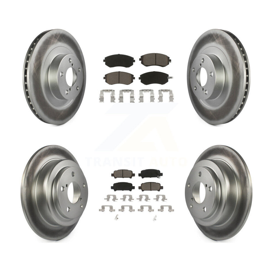 Front Rear Coated Disc Brake Rotors And Ceramic Pads Kit For 2003-2003 Subaru Forester Impreza KGC-100713