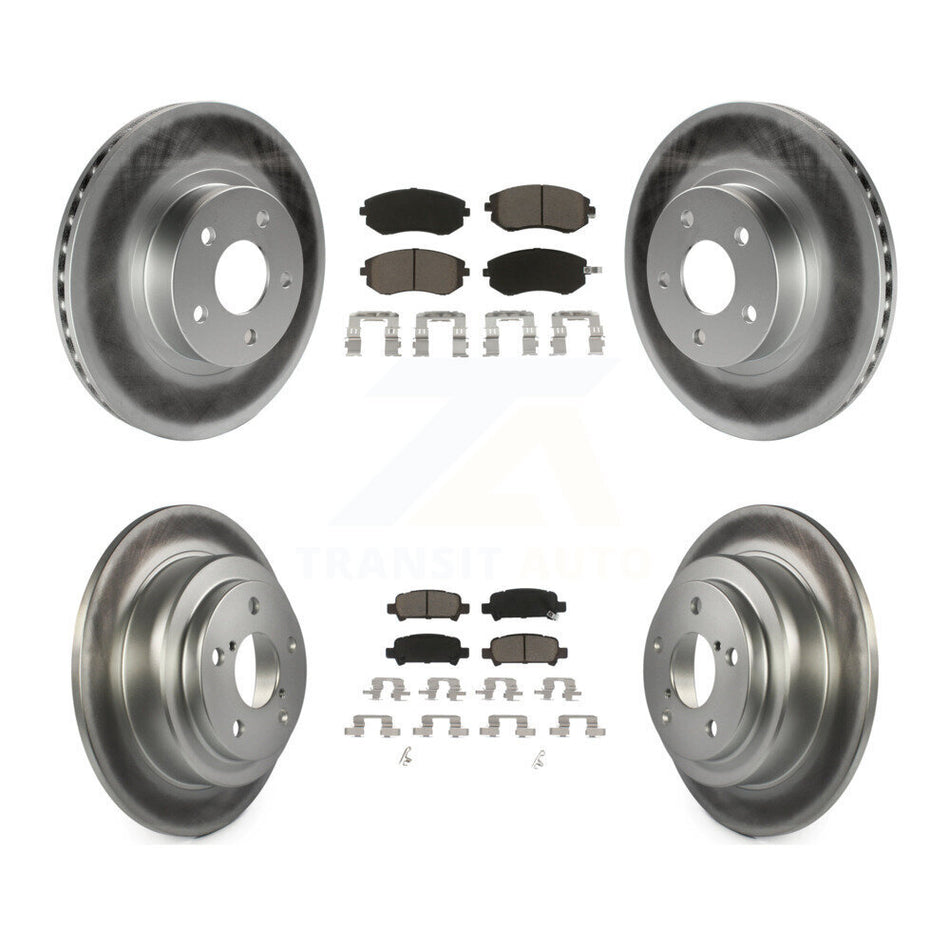 Front Rear Coated Disc Brake Rotors And Ceramic Pads Kit For 2002-2003 Subaru Impreza Outback RS TS KGC-100721