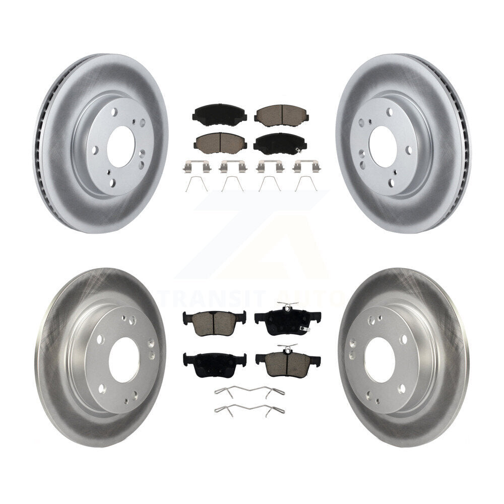 Front Rear Coated Disc Brake Rotors And Ceramic Pads Kit For Honda Civic KGC-100727