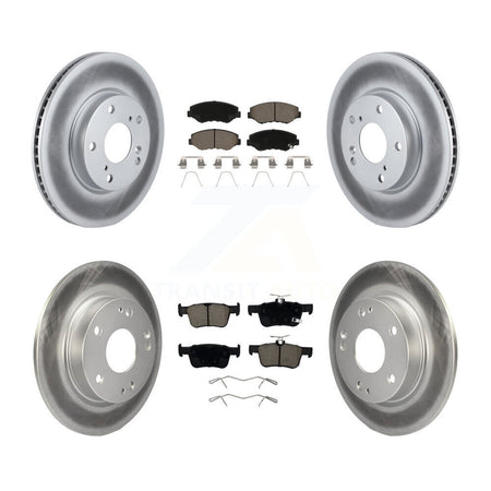 Front Rear Coated Disc Brake Rotors And Ceramic Pads Kit For Honda Civic KGC-100727