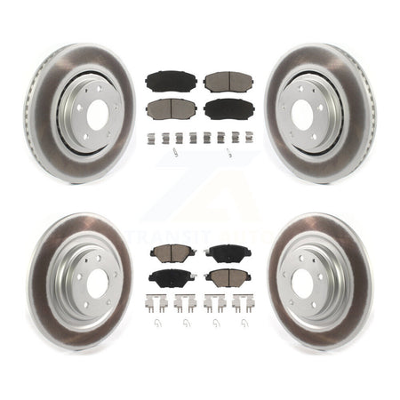 Front Rear Coated Disc Brake Rotors And Ceramic Pads Kit For 2016-2023 Mazda CX-9 KGC-100728