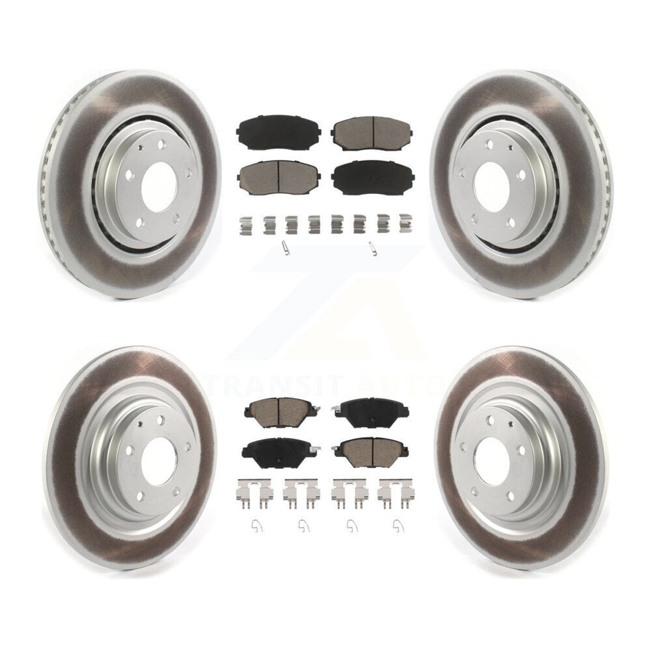 Front Rear Coated Disc Brake Rotors And Ceramic Pads Kit For 2016-2023 Mazda CX-9 KGC-100728