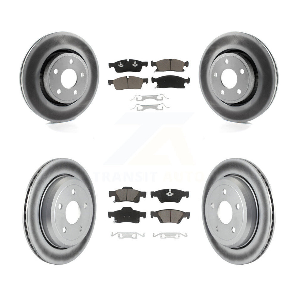 Front Rear Coated Disc Brake Rotors And Ceramic Pads Kit For Dodge Durango Jeep Grand Cherokee WK KGC-100731