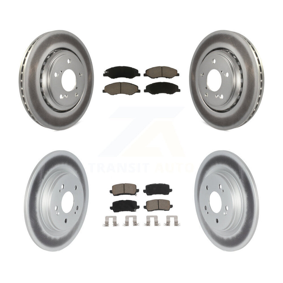 Front Rear Coated Disc Brake Rotors And Ceramic Pads Kit For 2018-2023 Honda Odyssey KGC-100732