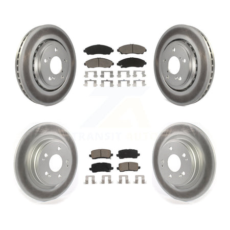 Front Rear Coated Disc Brake Rotors And Ceramic Pads Kit For Acura MDX KGC-100733