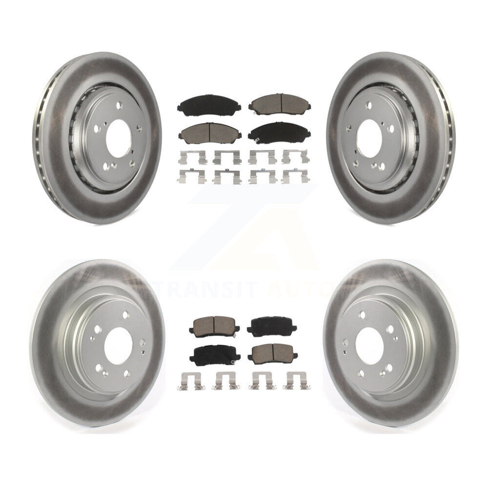 Front Rear Coated Disc Brake Rotors And Ceramic Pads Kit For Acura MDX KGC-100733