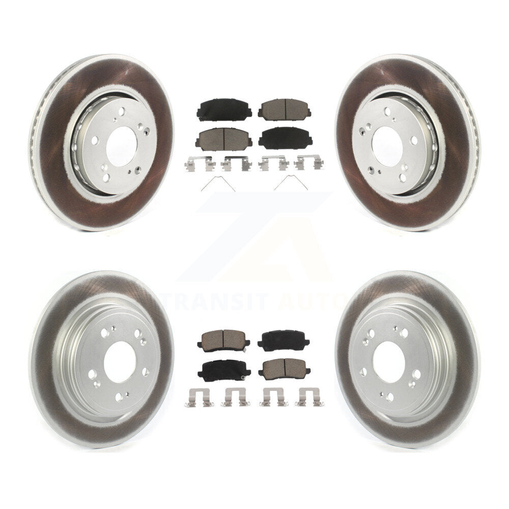 Front Rear Coated Disc Brake Rotors And Ceramic Pads Kit For Acura RLX KGC-100734